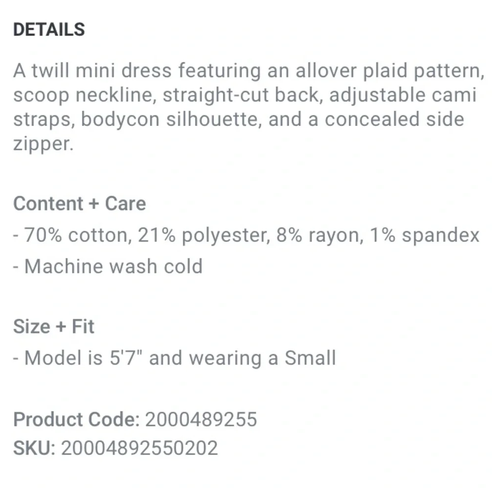 NWT Forever 21 Plaid Cami Mini Dress in Light Denim Size Small - Picture 4 of 9